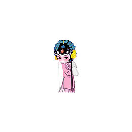 卡通手绘唱戏的女人
