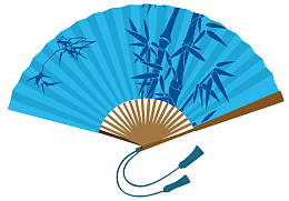 小清新大暑二十四节气扇子