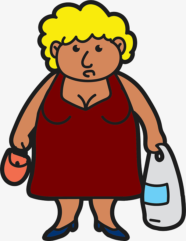 金发卡通肥胖女人