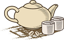 手绘黄色茶壶