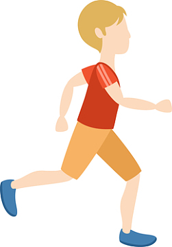 奔跑的男人矢量图png扁平化奔跑的卡通男孩png肌肉健身设计图标png