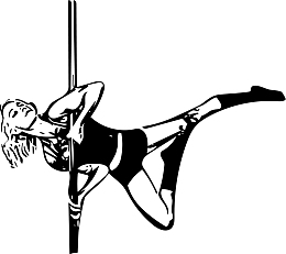 矢量手绘彩色钢管舞美女花样动作