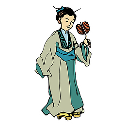 卡通手绘美丽的女人