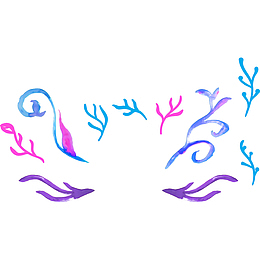 夏日手绘海草免抠图免费下载