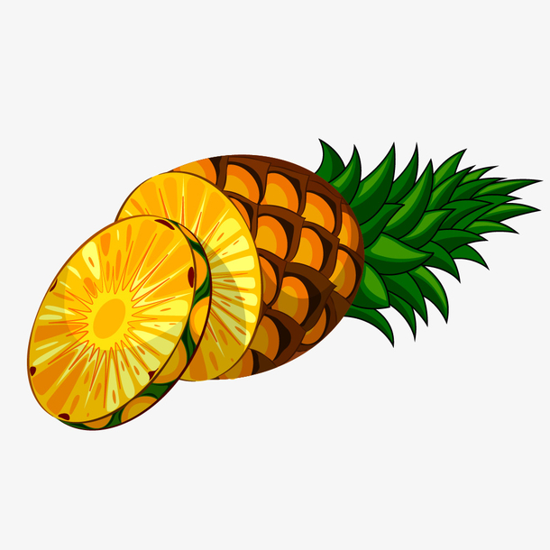 卡通手绘水果装饰海报设计菠萝