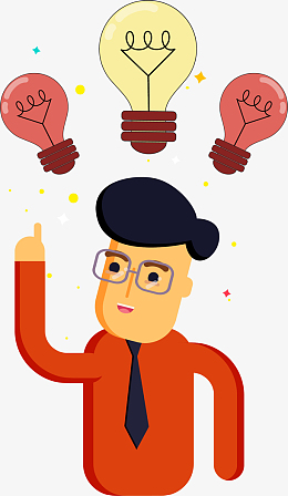 手绘思考创造人物插画图案