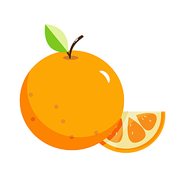 卡通手绘水果装饰海报设计橙子