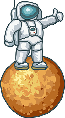 站在星球上的人