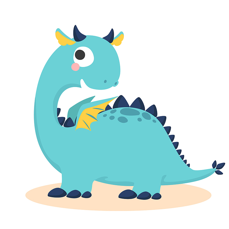 卡通蓝色的恐龙PNG