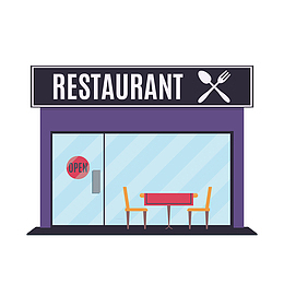 紫色创意设计卡通店铺