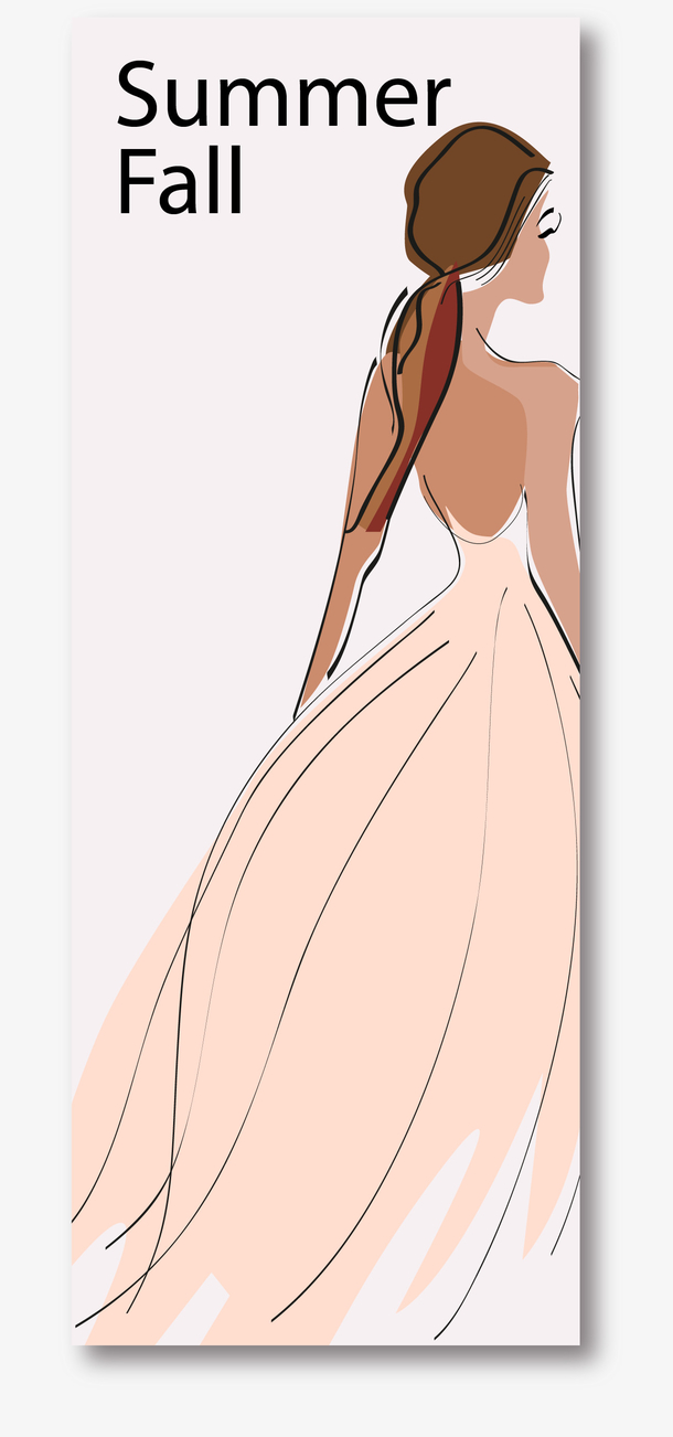时尚女郎banner矢量素材