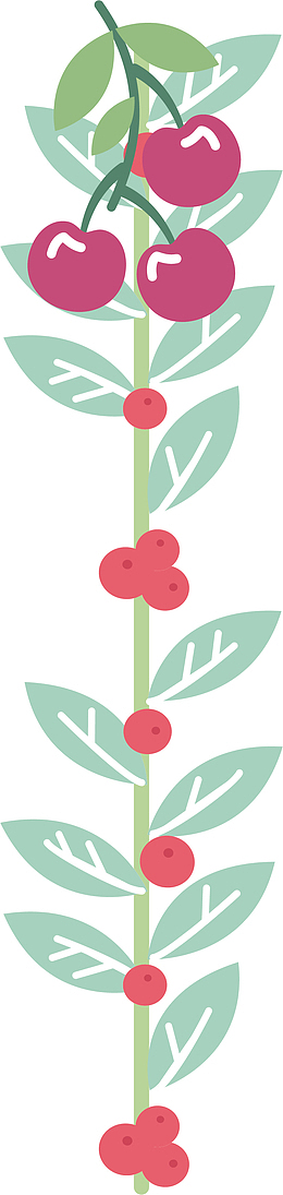 矢量手绘时尚花卉植物英文字母l