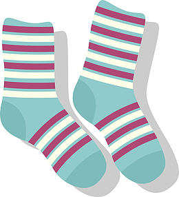 矢量冬天袜子花纹图案