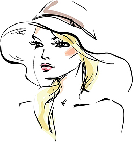 时尚美女简笔画