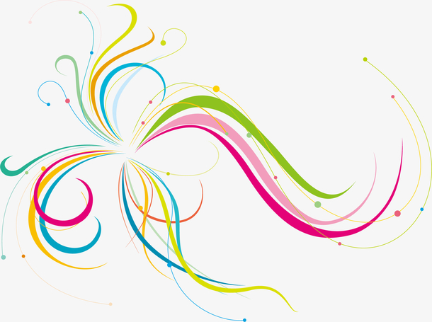 缤纷多彩时尚线条潮流元素