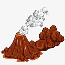 矢量手绘火山爆发