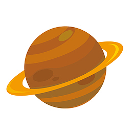 手绘矢量土星星球