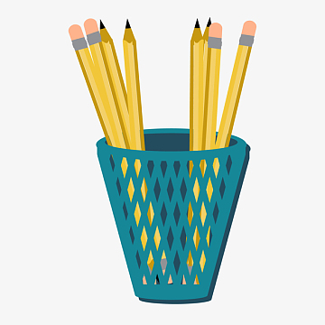 矢量手绘扁平铅笔盒