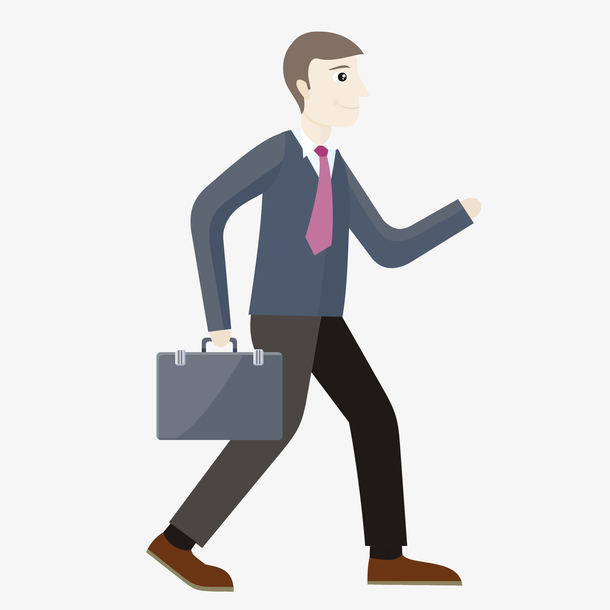 矢量手绘扁平拿公文包上班族