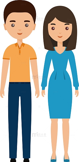 唯美夏装男女卡通矢量青年人物素