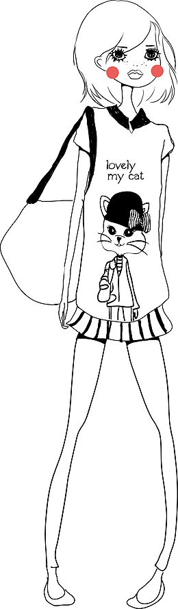 时尚美丽的小女孩