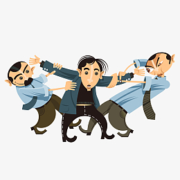 矢量手绘时尚卡通拉扯