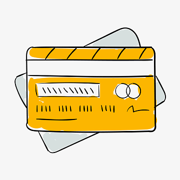 矢量手绘彩色银行卡epspng手绘纸和笔png矢量手绘长投影投资理财图标