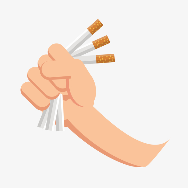 矢量世界无烟日手捏香烟
