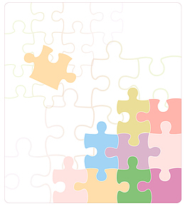 韩国时尚花纹装饰彩色拼图