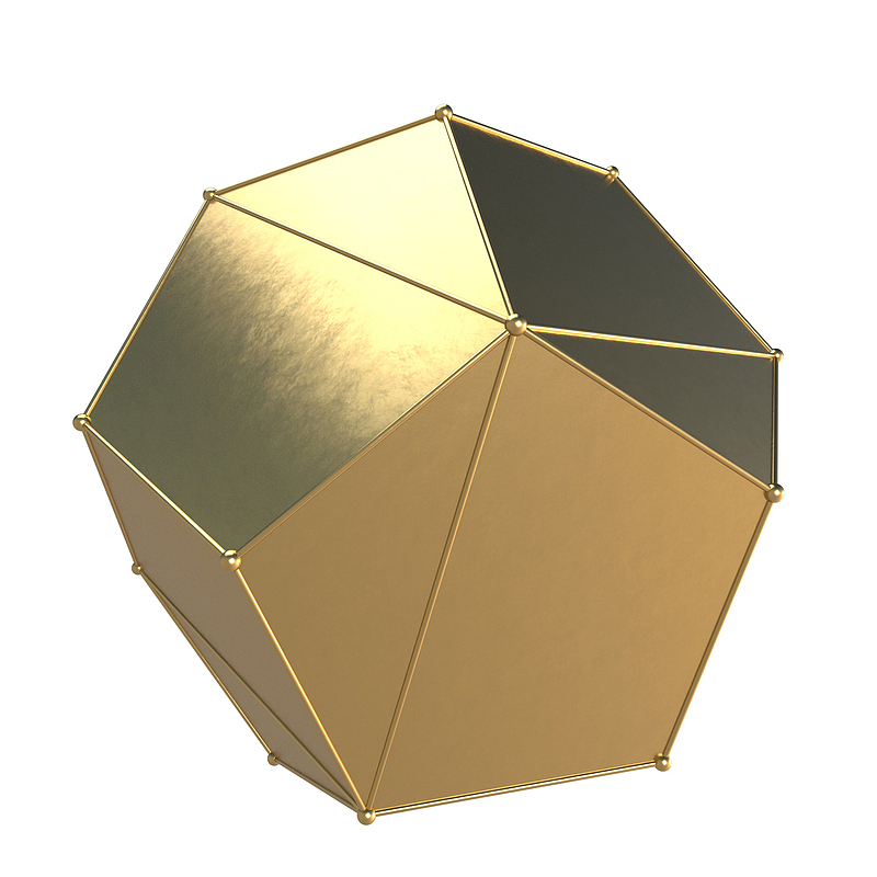 菱形的金色立体几何