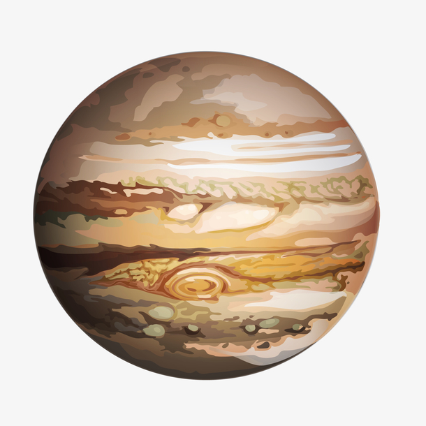 手绘矢量创意土星