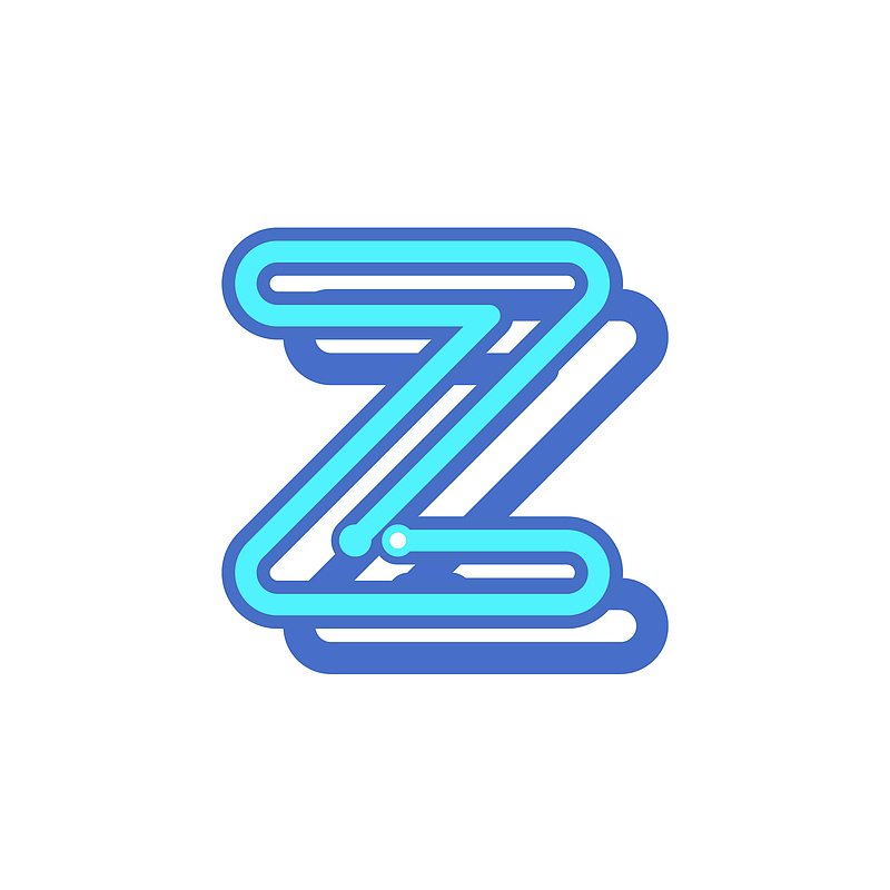 霓虹灯风格的字母Z免抠素材