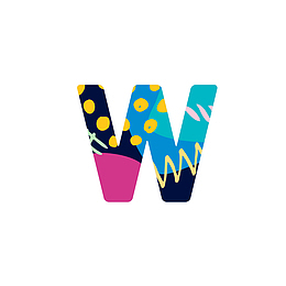 卡通W字母免抠素材