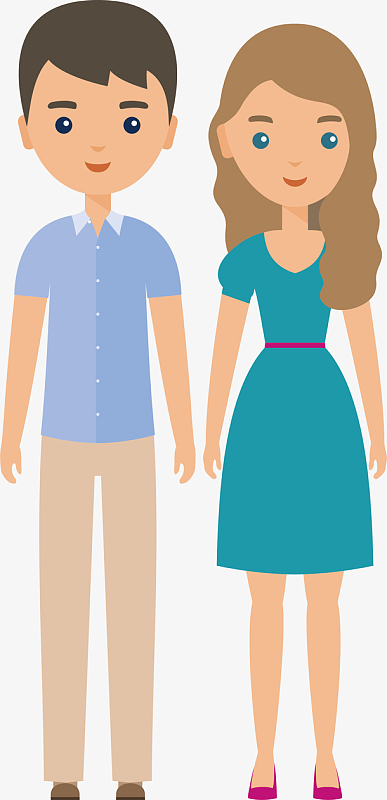 epspng美女插画aipng马甲男生西服女生卡通矢量青年人epspng抽象美女