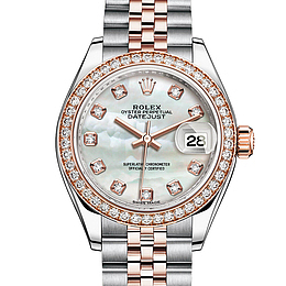 劳力士银粉色腕表手表女表