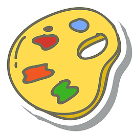 画盘和颜料矢量插画