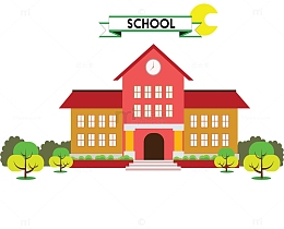 红色外墙学校教学楼