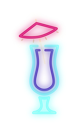 彩色线条霓虹灯鸡尾酒