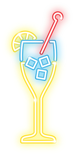 彩色霓虹灯鸡尾酒