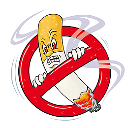 矢量卡通世界无烟日禁止吸烟