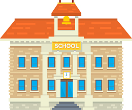 开学季黄色学校大楼