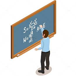 数学老师上课矢量插画