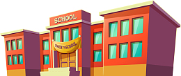 开学季红色学校房屋