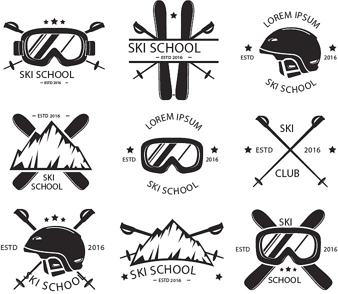 滑雪培训学校标志