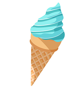 蓝色简约美味甜筒