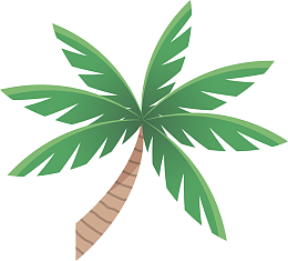 夏天海滩椰树矢量素材