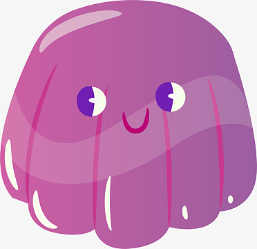 紫色卡通微笑布丁