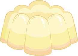 黄色卡通美味布丁