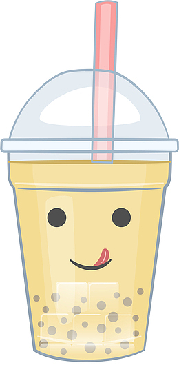 黄色卡通奶茶饮料