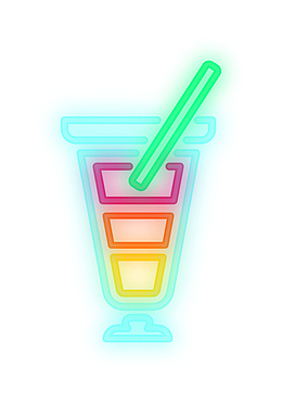 彩色清新霓虹灯鸡尾酒